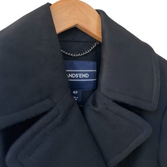 Lands’ End Classic Wool Blend Peacoat I Women's Size 4P | Black | $70 - Picture 4 of 6